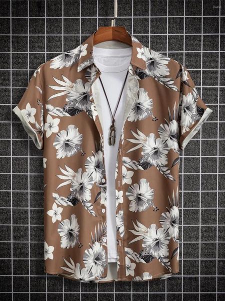 Chemises décontractées pour hommes Chemise hawaïenne Hommes Hommes Manches courtes Bouton Down Tropical Aloha Holiday Beach Wear