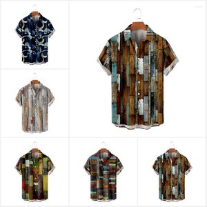 Chemises décontractées pour hommes chemise hawaïenne hommes été imprimé géométrique à manches courtes bouton t-shirts Blouse haut ample femmes vêtements