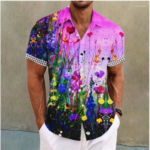 Chemises décontractées pour hommes Chemise hawaïenne surdimensionnée Social Floral Beach 3D Imprimer Tropical Manches courtes Mode Tops Luxe Y2k Harajuku Vêtements