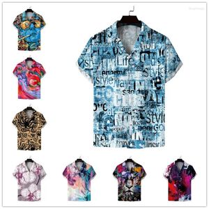 Camisas casuales para hombres Camisa hawaiana Camisetas para hombres Camisetas de manga corta Tops Vestido de verano de gran tamaño Ropa Animal Print