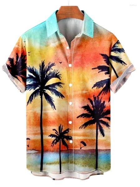 Camisas casuales para hombres Mangas cortas hawaianas Ropa de hombre estampada de verano interesante en 3D