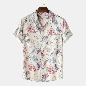 Chemises décontractées pour hommes Sportshirt hawaïen Bleu Ciel Blanc Nuages Simple Vêtements imprimés Mâle Dames Voyage Fête Vêtements surdimensionnés