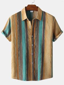 Camisas casuales para hombres camisa de manga corta con estampado hawaiano