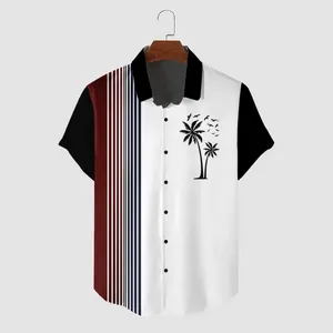 Chemises décontractées pour hommes Hawaiian Summer Caucal Turndown Shirt 3D Plant Graph For Men surdimensionné de plage simple Vêtements Daily Tops