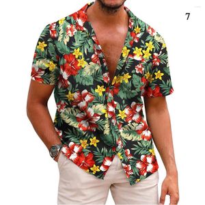 Chemises décontractées pour hommes Chemise tropicale hawaïenne à manches courtes surdimensionnées Tops Homme Blouse pour hommes 3D Imprimer Vêtements de vacances à la plage