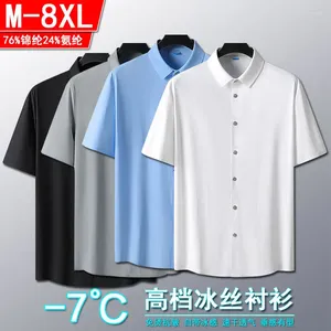 Chemises décontractées pour hommes Silk à glace haut de gamme