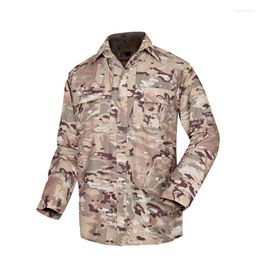 Männer Casual Hemden Hohe Qualität Cargo Slim Fit Masculina Camouflage Lange Ärmel Bluse Männlich Outdoor Armee Militär Kleid Hemd männer