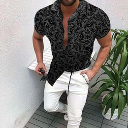 Chemises décontractées pour hommes Impression numérique de haute qualité Chemise à manches courtes Chemise Vêtements 2024 Chemise Streetwear Cardigan