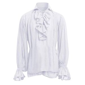 Casual shirts voor heren hoogwaardige mode heren verband met lange mouwen gotische man blouse tops herfstherenstijl 230420