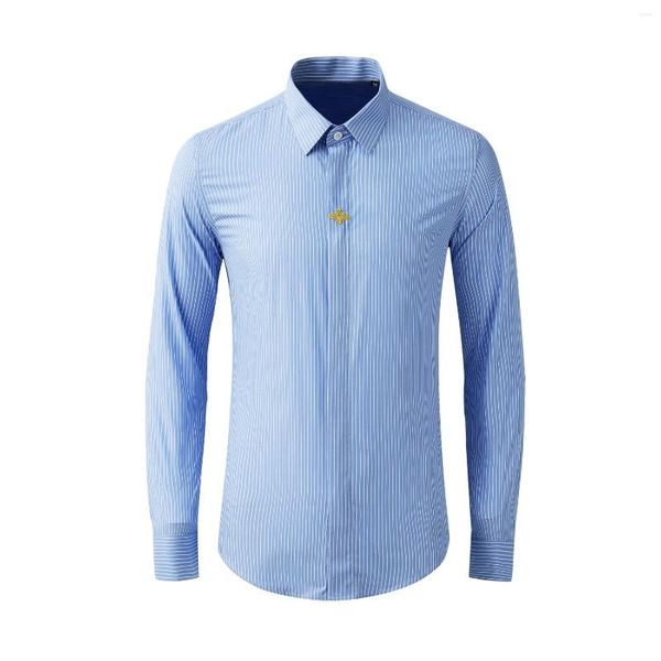 Chemises décontractées pour hommes Bijoux de luxe de haute qualité 100 coton formel à manches longues OEM Designer Fashion Summer Men Shirt