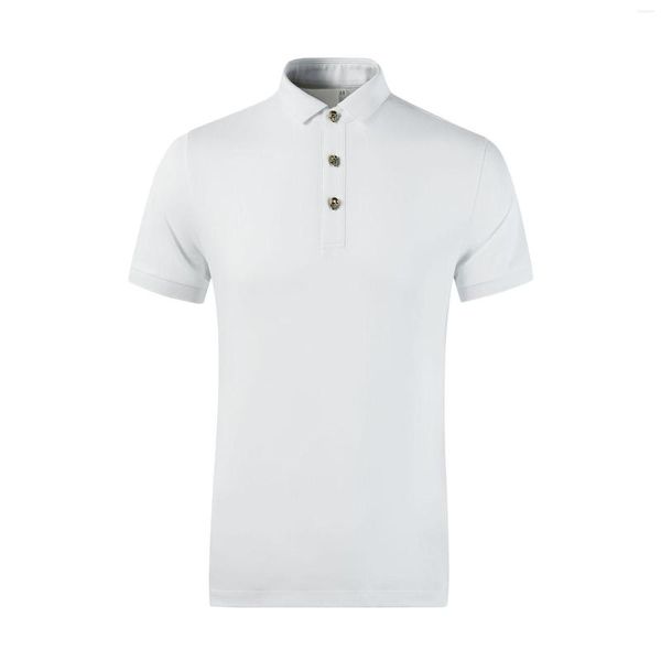 Chemises décontractées pour hommes Bijoux de luxe de haute qualité Jersey de coton Couleur unie Manches courtes Col rabattu Logo personnalisé Plus Taille Polo