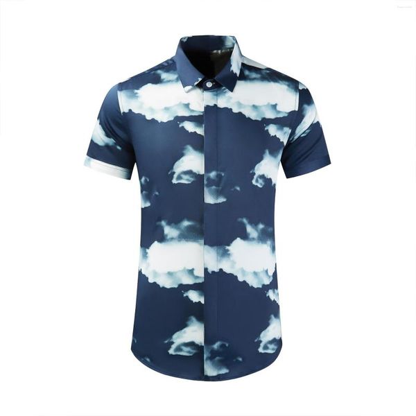 Chemises décontractées pour hommes Bijoux de luxe de haute qualité Impression de vacances Plage d'été Chemise pour hommes boutonnée à manches courtes hawaïenne pour Mengood