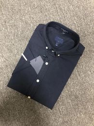Chemises décontractées pour hommes de haute qualité petite bannière étoilée GT chemise à revers à manches courtes Oxford broderie mode couleur unie hauts