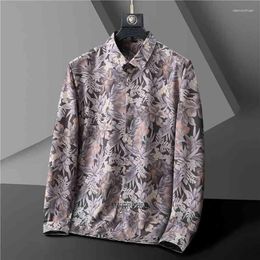 Chemises décontractées pour hommes Haute qualité Printemps Hiver Hommes Hawaii Chemise à manches longues Floral Plus Taille 10XL 12XL 14XL en vacances confortable