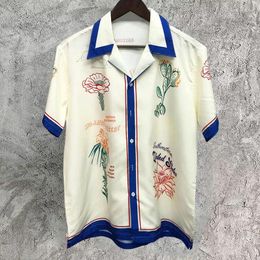 Chemises décontractées pour hommes de haute qualité été hawaïen hip hop chemise hommes streetwear fleur plante imprimé plage tropicale vacances hauts