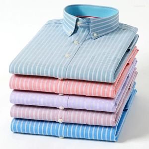 Chemises décontractées pour hommes Hight Qulity Cotton Oxford Long-Sheeve for Men Slim Fit Formal Plain Shirt Plaid Bureau Vêtements
