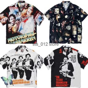 Mannen Casual Shirts Hip Hop Volledige Print Stijlvolle Streetwear Mannen Wonen WACKO MARIA Korte Mouw Strand Shirt T230303