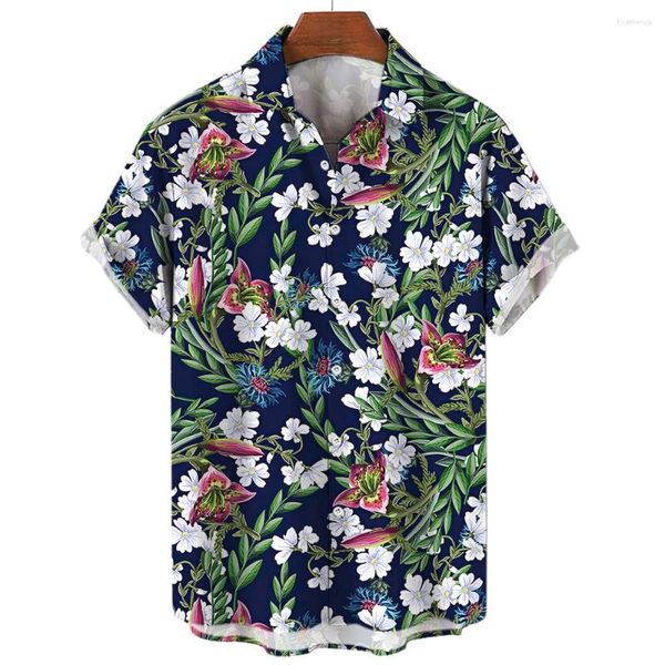 Chemises décontractées pour hommes vacances plage fleur chemise hawaïenne impression 3D haut coupe grand vêtements de créateur 2023