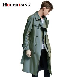 Casual overhemden voor heren Holyrising Hombre Trenchcoat Verkleuring Kraag Vintage Lange windjackzakken Winddichte herenjas S6XL 189655 230829