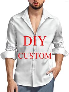 Camisas casuales para hombres HX Moda DIY Costom su propia imagen Camisa de manga larga Ropa para hombres S-5XL Drop