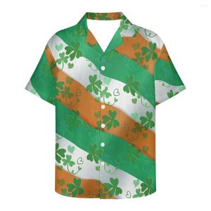 Casual shirts voor heren Hycool 2024 Aankomst Feestelijke collectie St. Patrick's Day Present Rapel korte mouw Men Hawaiiaans shirt