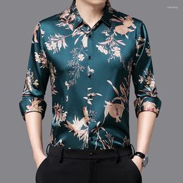 Heren casual overhemden ijzig cool voor heren Bloemen Vogels 3D Print Lange mouw Lente Modieus Kwaliteit Glad Comfortabel Camisas de Hombre