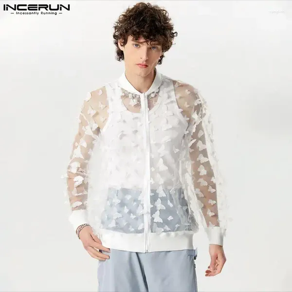 Chemises décontractées pour hommes Incerun Tops 2024 American Style Fashion Personomy Mething Fread Long Manched Blouse S-5XL
