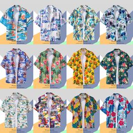 Chemises décontractées pour hommes Ins Vintage chemise hawaïenne hommes été imprimé fleuri plage à manches courtes décontracté Luau chemise hauts vacances chemises hauts 230613