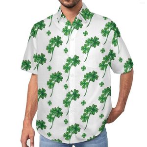 Chemises décontractées pour hommes Chemise de plage irlandaise Shamrock St Patricks Day Hawaiian Man Street Style Blouses à manches courtes Design Vêtements Grande taille