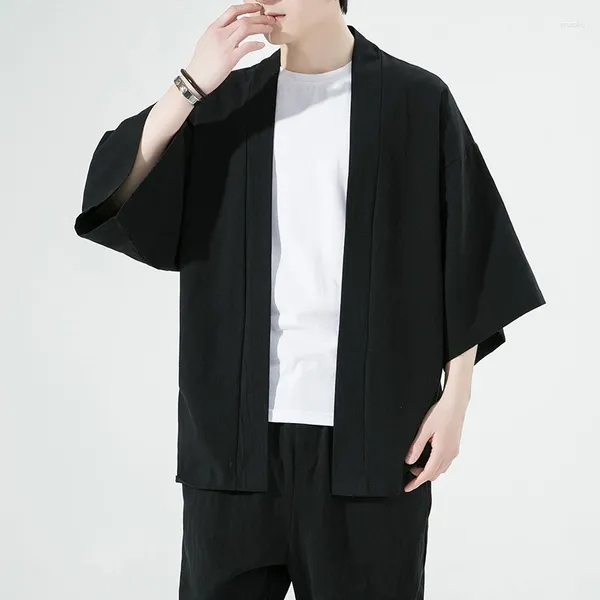Chemises décontractées pour hommes chemises kimono japonais Samurai Samurai Summer Sémordiste Yukata Extérieur