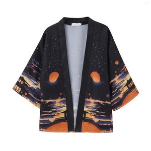 Chemises décontractées pour hommes Style japonais Feux d'artifice Samurai Kimono Hombra Hommes Femmes Cardigan Japon Haori Harajuku Anime Robe Vêtements traditionnels