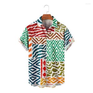 Casual shirts voor heren Japanse stijl Men Print Street Wear Hawaiiaans shirt Strand Summer korte mouw Harajuku Hip Hop Aloha