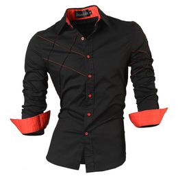 Chemises décontractées pour hommes jeansian chemises décontractées robe hommes vêtements pour hommes à manches longues marque sociale boutique coton bouton occidental 2028 230223