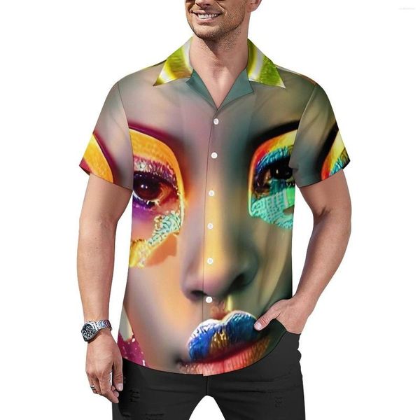 Chemises décontractées pour hommes Jibaro AI Art Design Blouses homme Robots Hawaii manches courtes Streetwear surdimensionné vacances chemise cadeau
