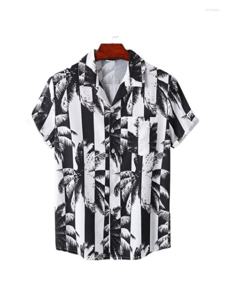 Camisas casuales para hombres camisa jieran manga corta de gran tamaño 3D impresión anime coco árbol de coco ropa harajuku tops de verano moda