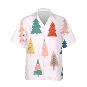 Chemises décontractées pour hommes Jumeast 3D Festival de Noël Vêtements Blouses Streetwear Hommes Chemise hawaïenne à manches courtes Homme à simple boutonnage