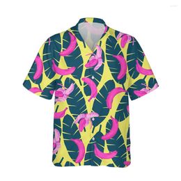 Camisas casuales para hombres Jumeast 3D Harajuku Banana Fruit Impreso para hombre Camisa hawaiana de manga corta Moda para hombres Tendencia Tops sueltos Streetwear