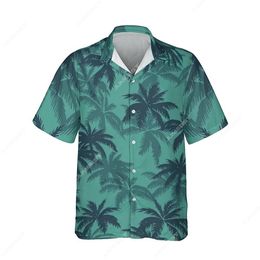 Casual shirts voor heren Jumeast 3D Gedrukt Palm Tree Hawaiiaans button shirt voor mannen Beach Tees Women Blouse Streetwear Aesthetic Light Academia Kleding 230420
