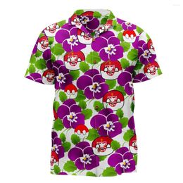 Chemises décontractées pour hommes Jumeast Polandball Pansy Flower Men Hawaiian Shirt Canada Country Modèle Unisexe Baggy Vêtements T-shirty