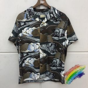 Camisas casuales para hombres Camisa KAPITAL Hombres Mujeres Unisex Vintage Pintura Nubes Motor de vapor Graffiti Top hawaiano Camisetas