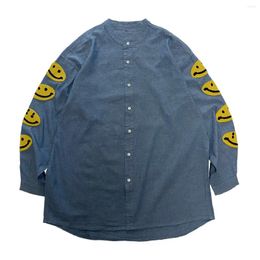 Chemises décontractées pour hommes Kapital Vintage Non Hirata Hiroshi Industrie lourde japonaise Sweet Face Broderie Hommes et femmes Chemise en denim imprimée en vrac