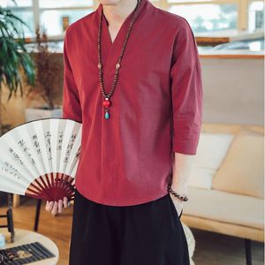 Camisas informales para hombre, Kimono de estilo japonés, camisa corta de media manga para hombre, camiseta de verano Yukata, cárdigan de punto con plumas, ropa