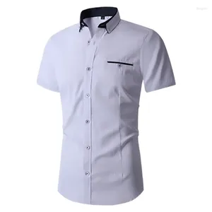 Chemises décontractées pour hommes Mode coréenne Hommes Summer Mens Chemise Slim Fit Mâle Robe Vêtements Plus Taille 5XL