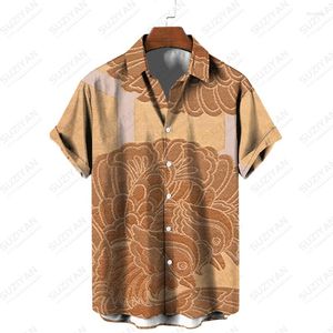 Camisas casuales para hombres Tamaño coreano sin hierro Ropa a cuadros Ropa de caballero Botones de puntada Patrones Botón étnico Hasta verano para hombres Chic