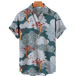 Chemises décontractées pour hommes Grand Longtu Léopard T-shirt à col polo à simple boutonnage Chemise hawaïenne 3D Imprimé Mode Manches courtes Haut de plage