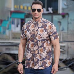 Casual shirts voor heren groot groot shirt voor mannen kleding chemise homme camisa masculina bloemen blusas ropa camisas de hombre zomer blouses