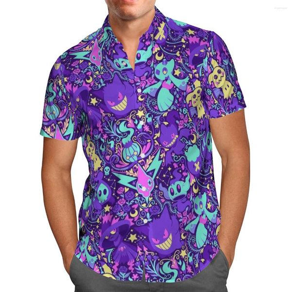 Chemises décontractées pour hommes loisirs dessin animé coloré animal de compagnie impression 3D hommes chemise hawaïenne à manches courtes unisexe Harajuku mode Streetwear Ropa De Hombre