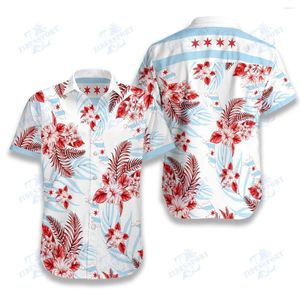 Casual shirts voor heren vrijetijdsbloemen bladeren strand Hawaii Chemise 3d print heren kleurrijke shirt met korte mouwen streetwear fashion uit voorterting