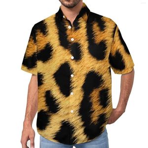 Chemises décontractées pour hommes Chemise de vacances à imprimé léopard Mode Animal Hawaïen Homme Vintage Blouses à manches courtes Vêtements imprimés Grande taille 4XL