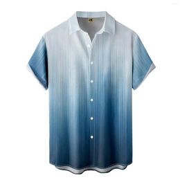 Mannen Casual Shirts Turnpakje Korte Zachte T-shirt Bloemen Voor Mannen Tropische Mouw Button Down Bedrukt Strand